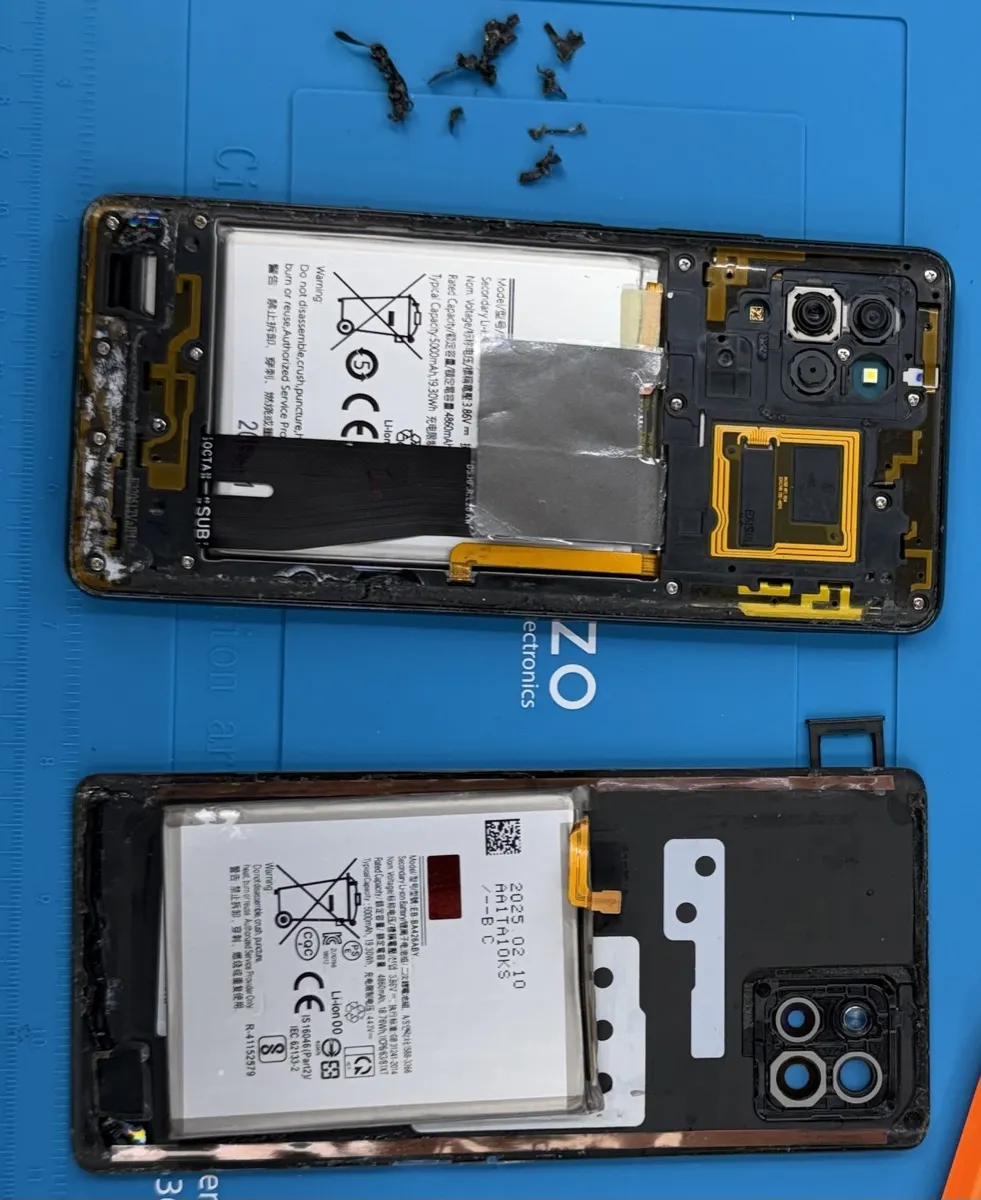 Phone battery replacement for overheating device at Electronics Garden Repair NYC